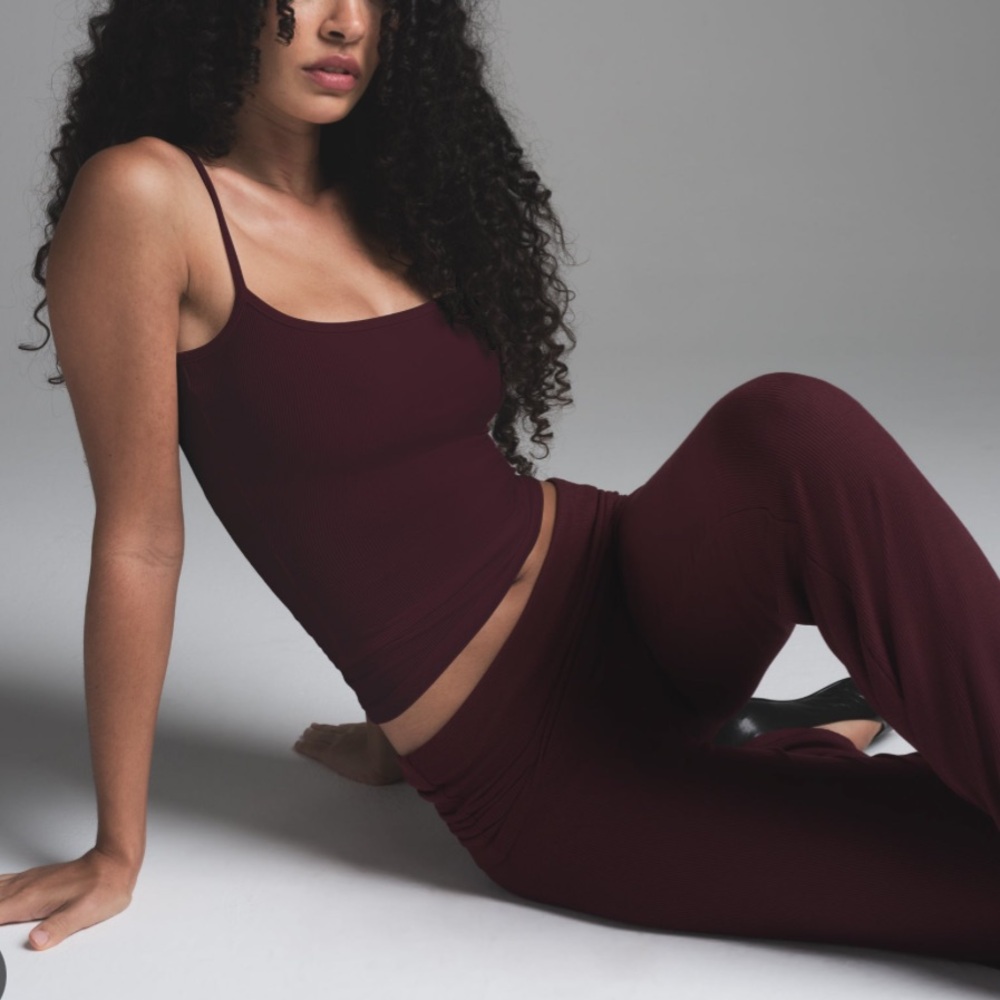 Skims burgundy draw string pant set